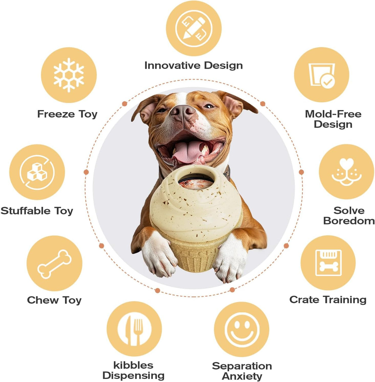 🍦Frozen Treat Dog Toy, Ice Cream Cone Slow Feeder🐕