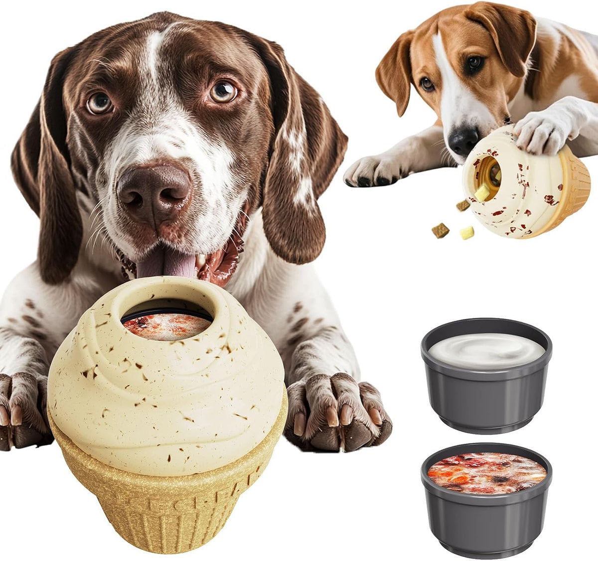🍦Frozen Treat Dog Toy, Ice Cream Cone Slow Feeder🐕
