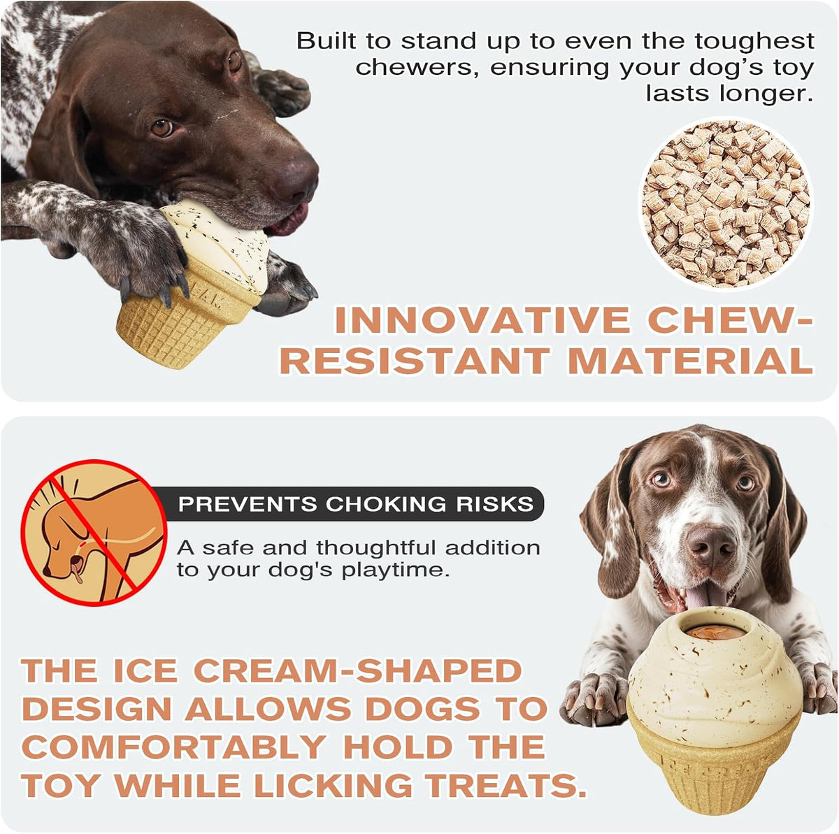 🍦Frozen Treat Dog Toy, Ice Cream Cone Slow Feeder🐕
