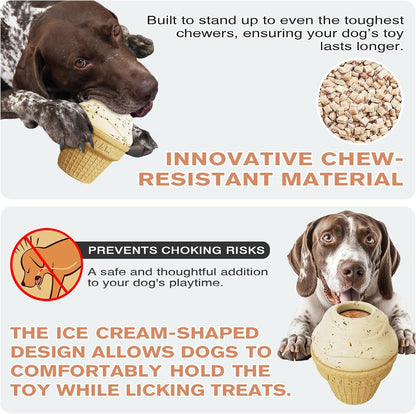 🍦Frozen Treat Dog Toy, Ice Cream Cone Slow Feeder🐕