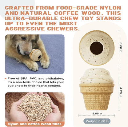 🍦Frozen Treat Dog Toy, Ice Cream Cone Slow Feeder🐕